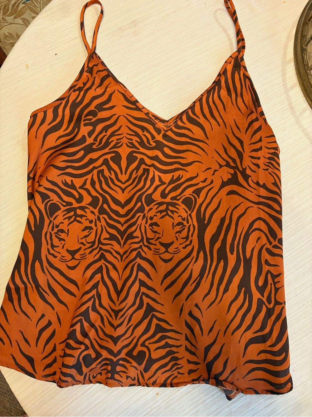 Women's Tiger-Print Satin Cami